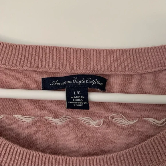 American Eagle Pink and Cream Striped Sweater 🤍💘 - Picture 3 of 7